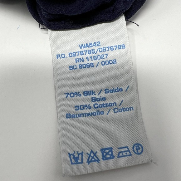 Boden Navy Textured Sheer Silk Blend Button Up Long Sleeve Blouse UK‎ 6 US 2 - Picture 7 of 8